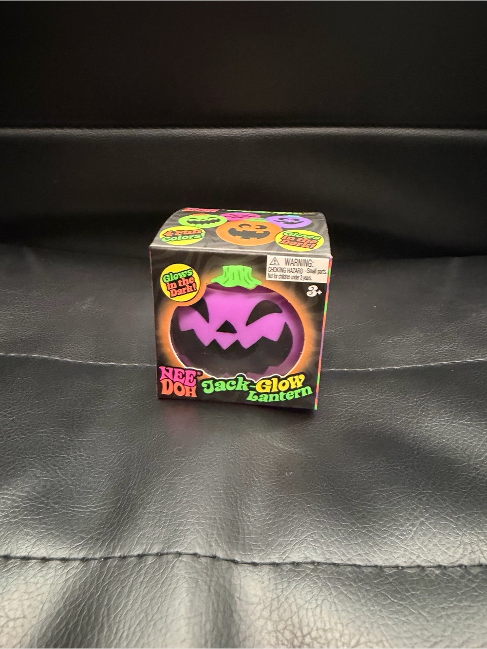 Schylling NeeDoh Jack-Glow Lantern - Halloween Pumpkin Squeeze Toy - Rare Purple